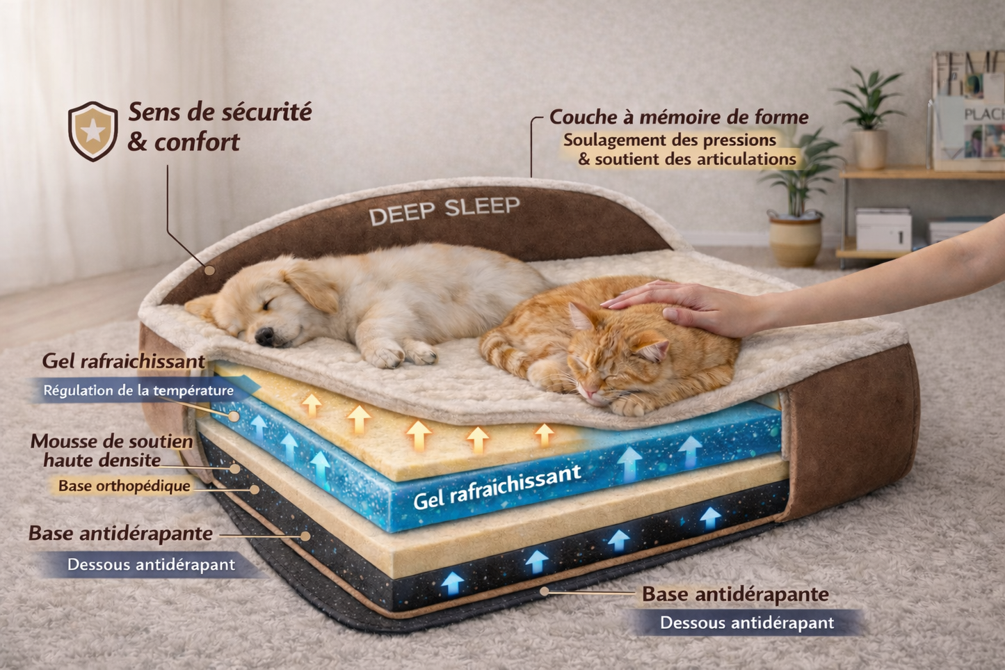 Deep Sleep : Coussin ergonomique pour chiens et chats